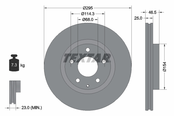 TEXTAR Bremsscheibe 92326203