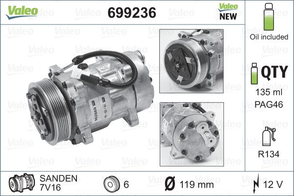 VALEO Kompressor, Klimaanlage 699236