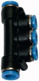 Verteiler-Steckanschluss für Leitungseinbau für Schlauch-
Außen-Ø
mm 2x8 / 3x6 L1
mm 62,0