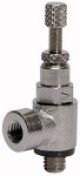 Drosselrückschlagventil, Zuluftdrosselung (»V«), Anschluss Schnellverschraubung Gewinde 1/8 für Schlauch
mm 1/8 Inneng.