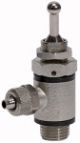3/2-Wege-Kipphebelventile, Druckanschluss ist die Schlauchseite, Anschluss Schnellverschraubung Ausführung 3/2-Wege Gewinde 1/4