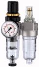 Wartungseinheit, zweiteilig mit Polycarbonatbehälter und Manometer Gewinde 
G 1/8 A
mm 85