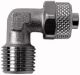 Winkeleinschraubverschraubung, Außengewinde konisch (ohne O-Ring) Gewinde R 3/8 für Schlauch
mm 6/4