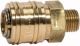 Schnellverschlusskupplungen NW 7,2, Messing blank, Außengewinde Anschluss G 1/2 außen Länge 40,5 mm