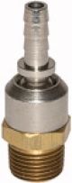 Schlauchtüllen NW 7,2, drehbar, Messing / Stahl vernickelt, Außengewinde Anschluss R 3/8 außen Material Stahl vernickelt