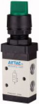 3/2-Wegeventil, manuell betätigt, mit kurzem Drehhebel, NC, monostabil, für Schalttafeleinbau Anschluss G 1/4 Anschluss
Entlüftung G 1/4
