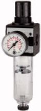 Filterregler mit Polycarbonatbehälter und Manometer Gewinde 
G 3/8 Regel-
bereich
bar 0,1 - 3