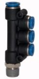 T-Mehrfachverteiler »Blaue Serie«, drehbar, R 1/4 außen