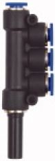 T-Mehrfachverteiler, Stecknippel 6 mm »Blaue Serie«, Schl.-Ø 3x4