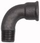 Bogen 1a, 90°, kurz, Rp 3/8 i., R 3/8 a. Temperguss schwarz