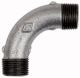 Bogen 3, lang, 90°, AG/AG, R 1 1/2, schw. Temperguss feuerverz.