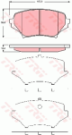 TRW Bremsbelagsatz, Scheibenbremse GDB3401