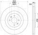 Disque De Frein HELLA 8Dd 355 127-421 – Haute Teneur En Carbone, Revêtu, Diamètre 323 Mm, Pour Audi/VW