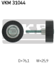 SKF Umlenk-/Führungsrolle, Keilrippenriemen VKM 31044