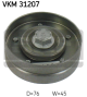 SKF Umlenk-/Führungsrolle, Keilrippenriemen VKM 31207