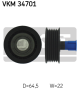 SKF Umlenk-/Führungsrolle, Keilrippenriemen VKM 34701