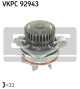 SKF Wasserpumpe, Motorkühlung VKPC 92943