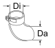 Webasto Krümmer, Abgasaustritt Di = 71/Da = 70, 90° Abgassystem