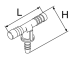 Webasto Brennstoffentnehmer, L = 50, H = 39, T-Stück 10 x 5 x 10