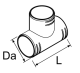 Webasto T-Stück 90° Heizluftsystem Da = 90 mm, L = 140, sw