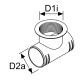 Webasto T-Stück mit Gewinde für Ausströmer Heizluftsystem D2a = 90, D1i = 60, sw