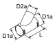 Webasto Abzweigung 45° Heizluftsystem D1a = 90/D2a = 60, L = 145, sw
