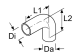 Webasto Formschlauch Heizwassersystem Di = 38/Da = 47, L1 = 70/L2 = 105
