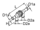 Webasto Rückschlagventil Heizwassersystem 4x18K; D1a = 18/D2a = 18, L = 146, H = 42 