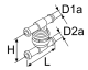 Webasto Rückschlagventil Heizwassersystem D1a = 18/D2a = 18, L = 82, H = 82