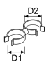 Webasto Schlauch- und Kabelhalter Montageteile D1 = 25 – 28, D2 = 21,5 – 24