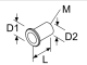 Webasto Einnietmutter Montageteile D1 = 13, D2 = 9, L = 14,5