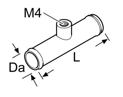 Webasto Rohrstutzen aus Stahl Heizwassersystem Da = 18 mit Gewindeeinsatz/L = 65