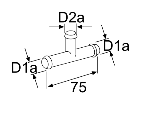 Webasto T-Stück Heizwassersystem D1a = 20/D2a = 15