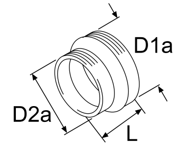 Webasto Reduzierstück Heizluftsystem D1a = 90/D2a = 80, L = 45