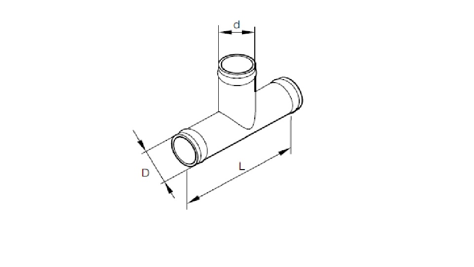 EBERSPÄCHER T-Rohrstück Messing, D = 38 mm, d = 38 mm, L = 120 mm