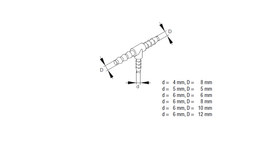EBERSPÄCHER T-Rohrstück Kunststoff d = 6 mm, D = 6 mm